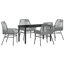 Tuin eettafelset met kussen 5 pcs Grijs poly rattan