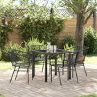 Tuin eettafelset poly rattan zwart 4 personen