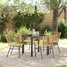 Tuin eettafelset 5 pcs Bruin poly rattan