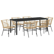 Tuin Eetset 7 Pcs Bruin Poly Rattan