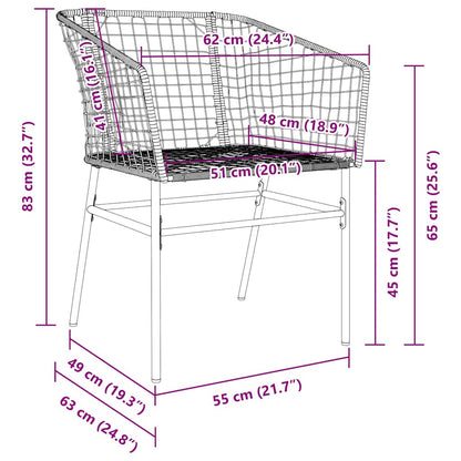 Tuin Eetset 9 Pcs Bruin Poly Rattan