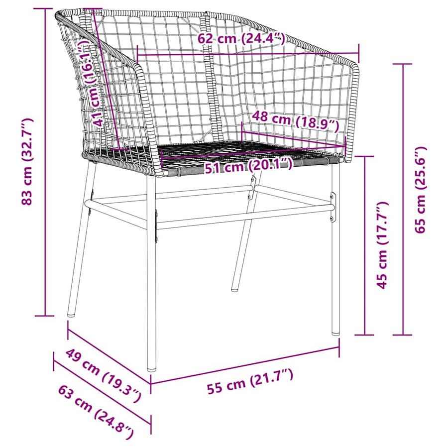 Tuin Eetset 9 Pcs Bruin Poly Rattan