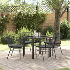 Tuin eettafelset poly rattan zwart 4 personen
