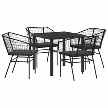Tuin eettafelset 5 pcs Zwart poly rattan