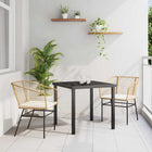 Tuin eettafelset 3-delig poly rattan bruin
