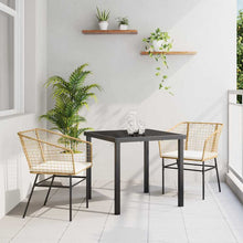 Tuin eettafelset 3 pcs Bruin poly rattan