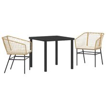 Tuin eettafelset 3 pcs Bruin poly rattan
