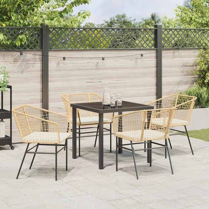 Tuin eettafelset 5 pcs Bruin poly rattan