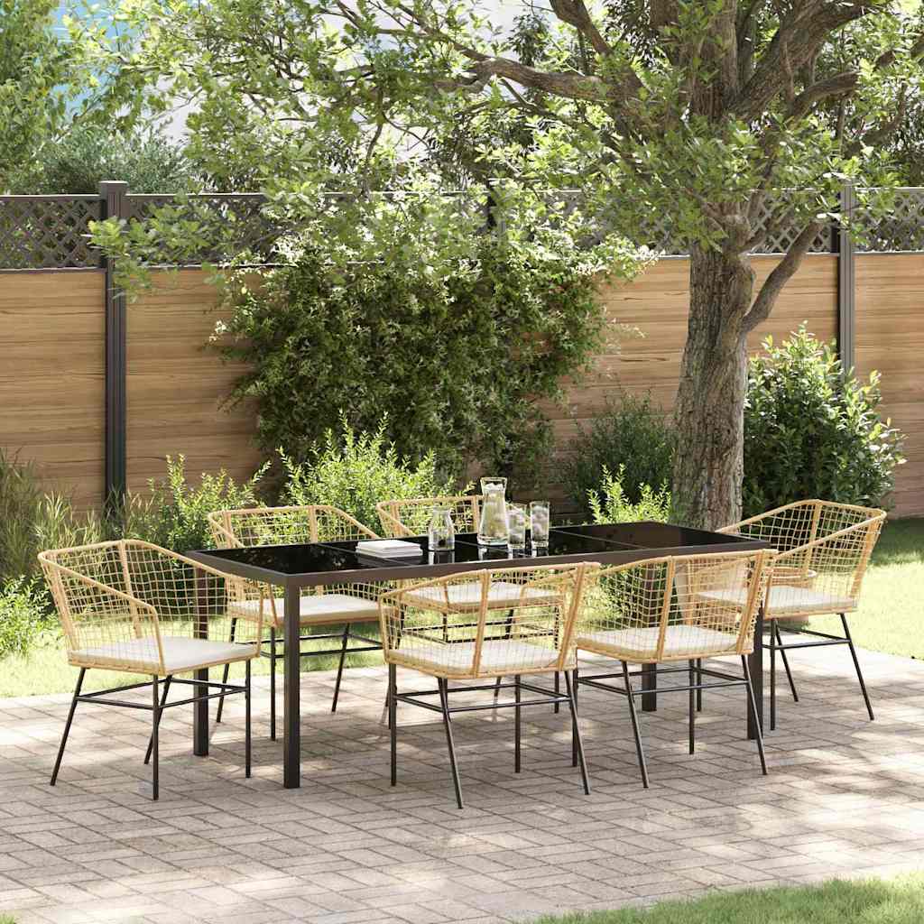 Tuin Eetset 7 Pcs Bruin Poly Rattan