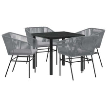 Tuin eettafelset met kussen 5 pcs Grijs Gepoedercoat staal