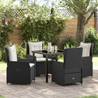 Tuinset poly rattan zwart 4 personen