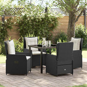 Tuinset poly rattan zwart 4 personen
