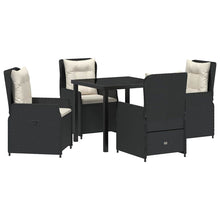 Tuin eettafelset 5 pcs Zwart poly rattan