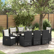 Tuinset poly rattan 9-delig zwart