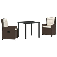 Tuin eettafelset 3 pcs Bruin poly rattan