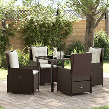 Tuin eettafelset 5 pcs Bruin poly rattan