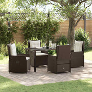 Garden dining set 5 pcs Brown poly rattan