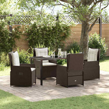 Tuin eettafelset 5 pcs Bruin poly rattan