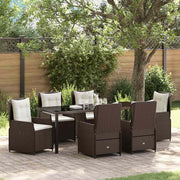 Eettafelset tuin 7-delig poly rattan bruin