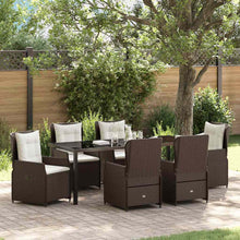 Tuin eettafelset 7 pcs Bruin poly rattan