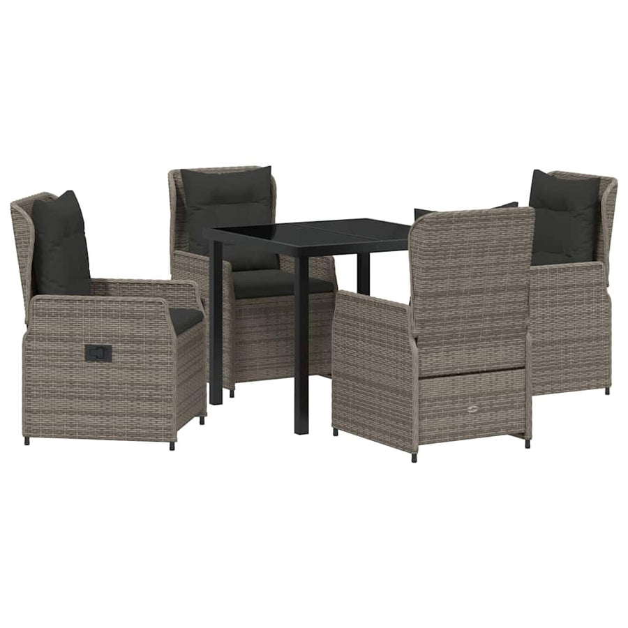 Tuin Eetset 5 pcs Grijs poly rattan