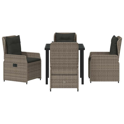 Tuin Eetset 5 pcs Grijs poly rattan