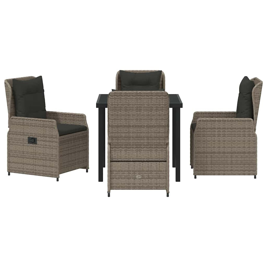 Tuin Eetset 5 pcs Grijs poly rattan