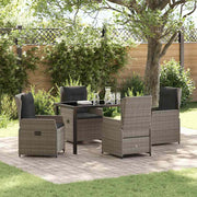 Outdoor dining set 5 pcs Grey poly rattan