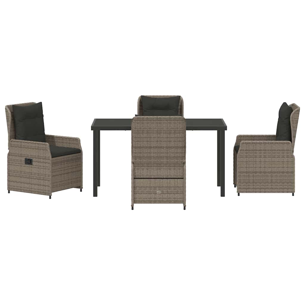 Tuin Eetset 5 pcs Grijs poly rattan