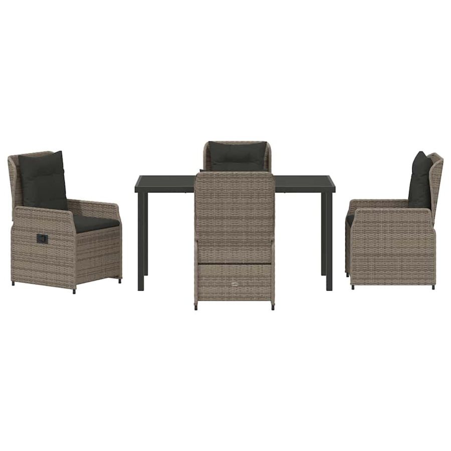 Tuin Eetset 5 pcs Grijs poly rattan