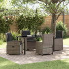 Outdoor dining set 5 pcs Grey poly rattan