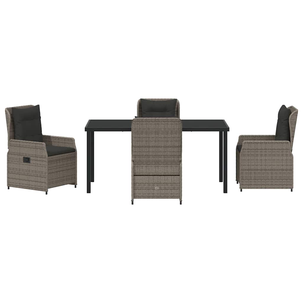 Tuin Eetset 5 pcs Grijs poly rattan