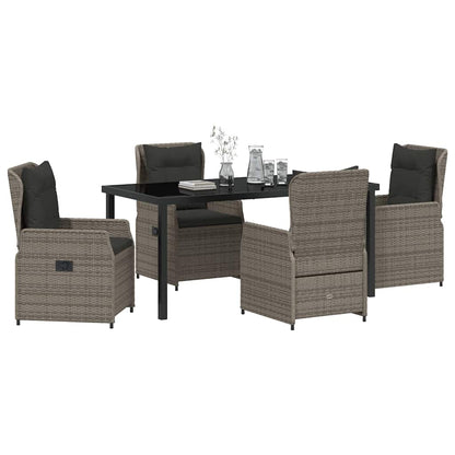 Tuin Eetset 5 pcs Grijs poly rattan