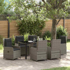 Outdoor Dining Set 7 pcs Grey poly rattan