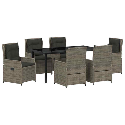 Tuin Eetset 7 pcs Grijs poly rattan