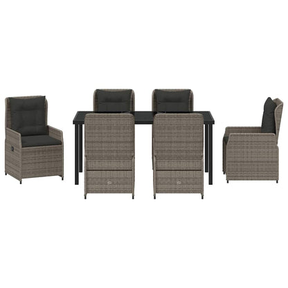 Tuin Eetset 7 pcs Grijs poly rattan