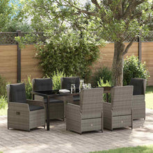 Tuin Eettafelset 7 Pcs Grijs Poly Rattan