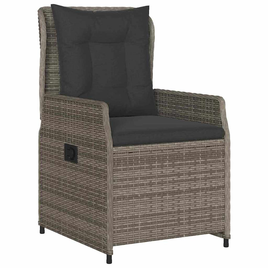Tuin Eetset 9 Pcs Grijs Poly Rattan