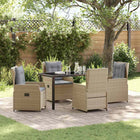 Garden dining set 5 pcs Beige and Light Grey poly rattan