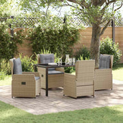 Tuinset 5-delig poly rattan beige lichtgrijs