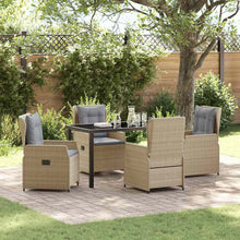 Tuin eettafelset 5 pcs Beige en Licht Grijs poly rattan