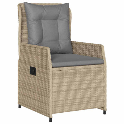 Tuin eettafelset 9 pcs Beige en Licht Grijs poly rattan