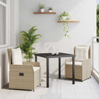 Tuin eettafelset 2 personen poly rattan beige