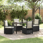 Tuin eettafelset poly rattan 4 personen zwart