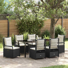 Tuin eettafelset 7 pcs Zwart poly rattan