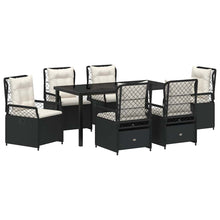 Tuin eettafelset 7 pcs Zwart poly rattan