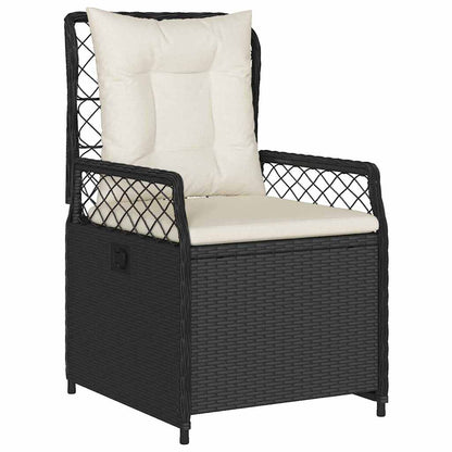 Tuin eettafelset 9 pcs Zwart poly rattan
