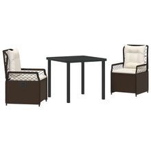 Tuin eettafelset 3 pcs Bruin poly rattan
