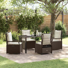 Tuin eettafelset 5 pcs Bruin poly rattan