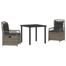 Tuin eettafelset 3 pcs Grijs poly rattan
